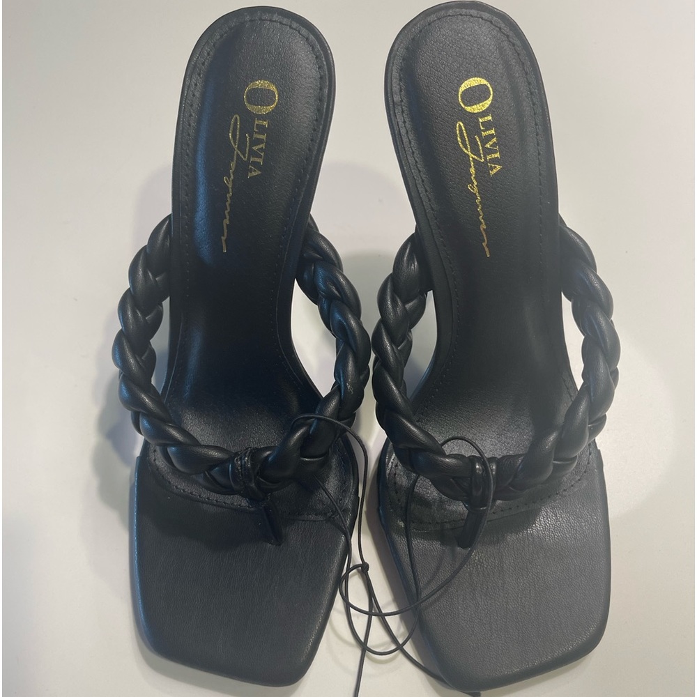 OLIVIA FRAGRANCE NWT BRAIDED HEELED SANDAL BLACK - SIZE - 8